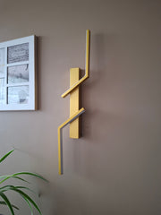 Gold Coated Long Zig Zac Wall Light
