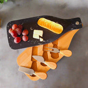 Wooden Cheese Platter Set With Marble Board And Cheese Cutlery Style 1