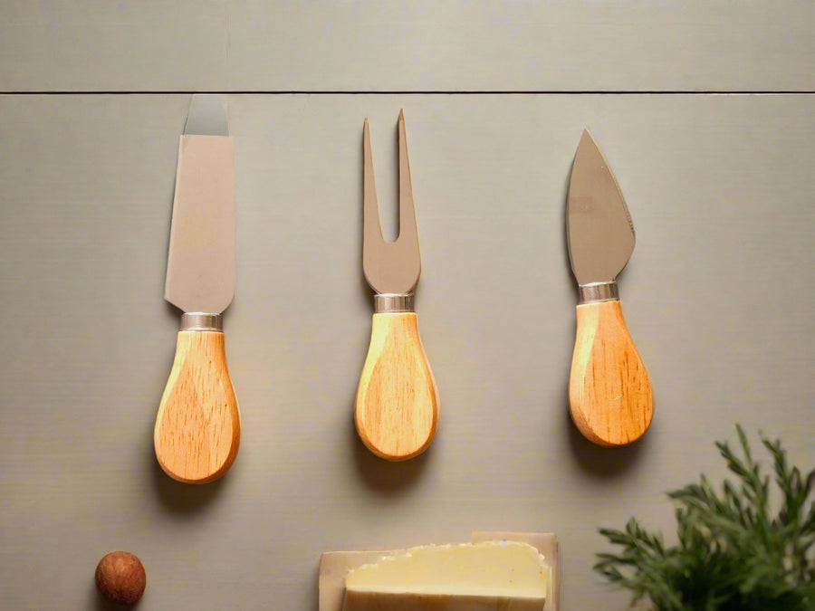 Wooden Cheese Platter Set With Marble Board And Cheese Cutlery Style 1