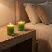 Emerald Frost Textured Glass Scented Candle – Set of 2 | Premium Decorative Jar Candles