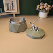 Stainless Steel & Plastic Base Portable Ashtray Spinning Lid Modern Tabletop Ashtray