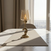Luxury Tall Horse Head Decorative Candle Holder with Crackle Glass Shade