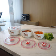 set of 3 Ceramic  serving Bowl Set with Air tight Lids