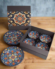 Hand-Painted Ceramic Plate & Bowl Set