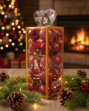 Coral Tree Red Ornament Set – 20 Glossy & Ribbed Balls
