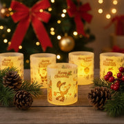 Coral Tree LED Christmas Printed Candle Lights Set of 4/5