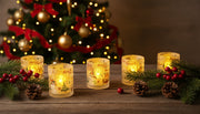 Coral Tree LED Christmas Printed Candle Lights Set of 4/5