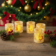 Coral Tree LED Christmas Printed Candle Lights Set of 4/5