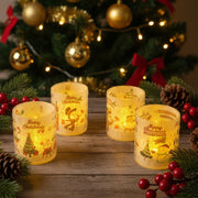 Coral Tree LED Christmas Printed Candle Lights Set of 4/5