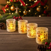 Coral Tree LED Christmas Printed Candle Lights Set of 4/5