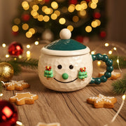 Coral Tree Snowman Ceramic Mug with Lid – Christmas Special