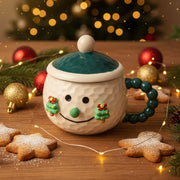 Coral Tree Snowman Ceramic Mug with Lid – Christmas Special