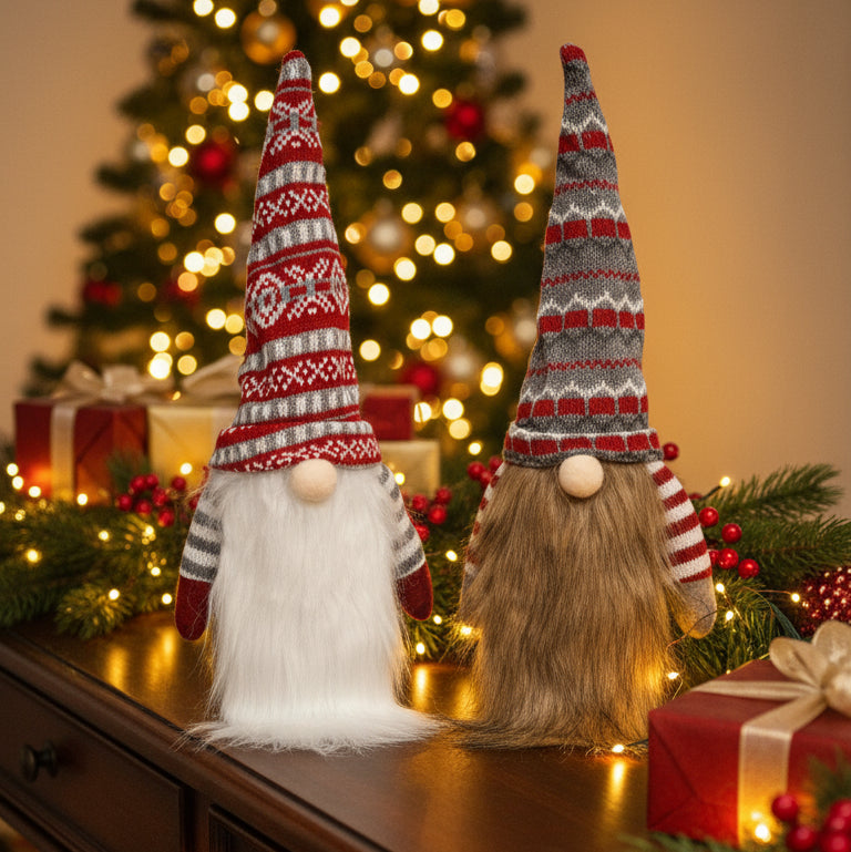 Coral Tree Set of 2 Knitted Christmas Wine Bottle Covers – Nordic Gnome Design