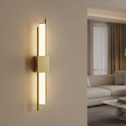 Modern Luxury LED Wall Light for Living Room, Bedroom, Hallway – Vertical Gold Metal Design