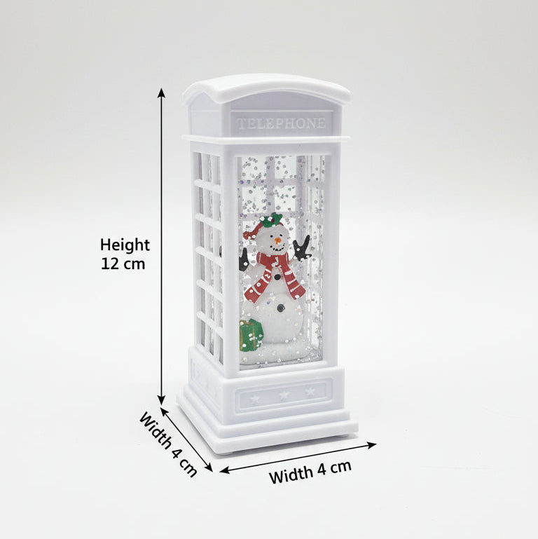 Coral Tree Christmas LED Telephone Booth Lantern – Santa / Snowman / Tree Décor