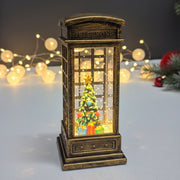 Coral Tree Christmas LED Telephone Booth Lantern – Santa / Snowman / Tree Décor