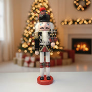 Coral Tree 12inch Scottish Bagpiper Nutcracker – Wooden Black & Red Tartan Figurine
