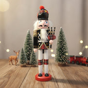 Coral Tree 12inch Scottish Bagpiper Nutcracker – Wooden Black & Red Tartan Figurine