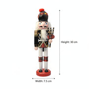 Coral Tree 12inch Scottish Bagpiper Nutcracker – Wooden Black & Red Tartan Figurine