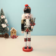 Coral Tree 12inch Scottish Bagpiper Nutcracker – Wooden Black & Red Tartan Figurine