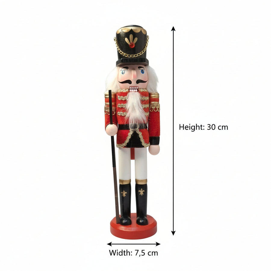 Coral Tree 12inch Royal Guardsman Nutcracker – Wooden Red & Gold Christmas Figurine