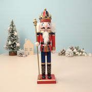 Coral Tree 12inch Wooden King Nutcracker – Red & Blue Christmas Figurine