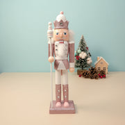 Coral Tree 12inch Pink Glitter King Nutcracker – Wooden Christmas Figurine