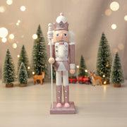 Coral Tree 12inch Pink Glitter King Nutcracker – Wooden Christmas Figurine