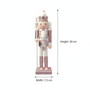 Coral Tree 12inch Pink Glitter King Nutcracker – Wooden Christmas Figurine
