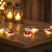 Coral Tree Santa LED String Lights – 10 Warm Fairy Lights, 155 cm Christmas Decoration for Home