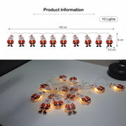 Coral Tree Santa LED String Lights – 10 Warm Fairy Lights, 155 cm Christmas Decoration for Home
