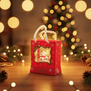 Coral Tree Santa Christmas Gift-Bag LED Light with Music | Festive Table Decor | Battery Operated