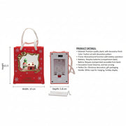 Coral Tree Santa Christmas Gift-Bag LED Light with Music | Festive Table Decor | Battery Operated
