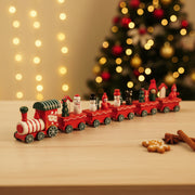 Premium Wooden Christmas Decorative Train — 5-Box Festive Ornament Set