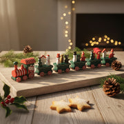 Premium Wooden Christmas Decorative Train — 5-Box Festive Ornament Set