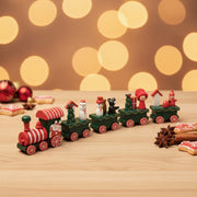 Premium Wooden Christmas Decorative Train — 5-Box Festive Ornament Set