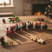 Premium Wooden Christmas Decorative Train — 5-Box Festive Ornament Set