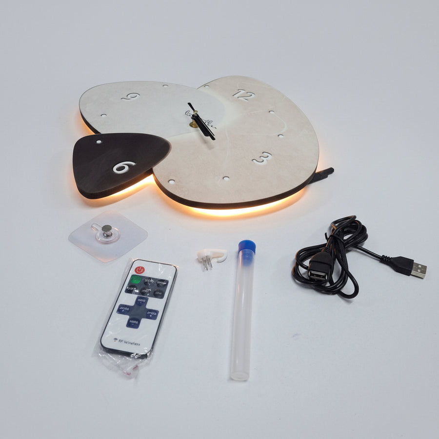 Designer LED Backlit Wall Clock with Remote Control | USB Powered Decorative Clock