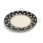 Premium Ceramic Polka Dot Dinner Plate – 26 cm Flat Serving Plate