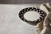 Premium Ceramic Polka Dot Dinner Plate – 26 cm Flat Serving Plate