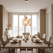 Luxury Floral Glass Pendant Light – Gold Finish Hanging Ceiling Lamp