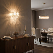 Luxury Crystal Wall Sconce with Built-in LED | Decorative Glass Drop Wall Light