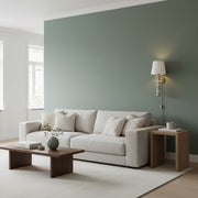 Ceramic Bead Wall Light | 43 cm Decorative Wall Sconce with Fabric Shade | Antique Brass Finish | E27 Holder