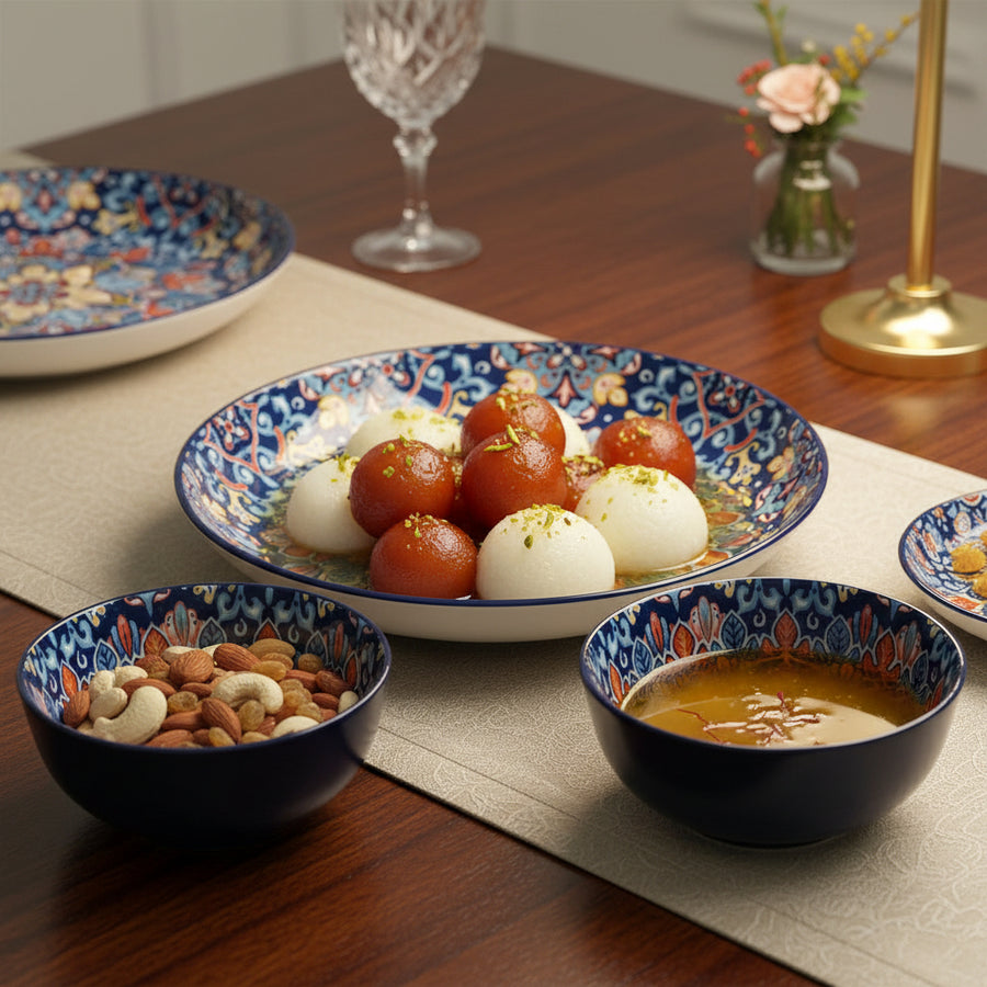 Hand-Painted Ceramic Plate & Bowl Set