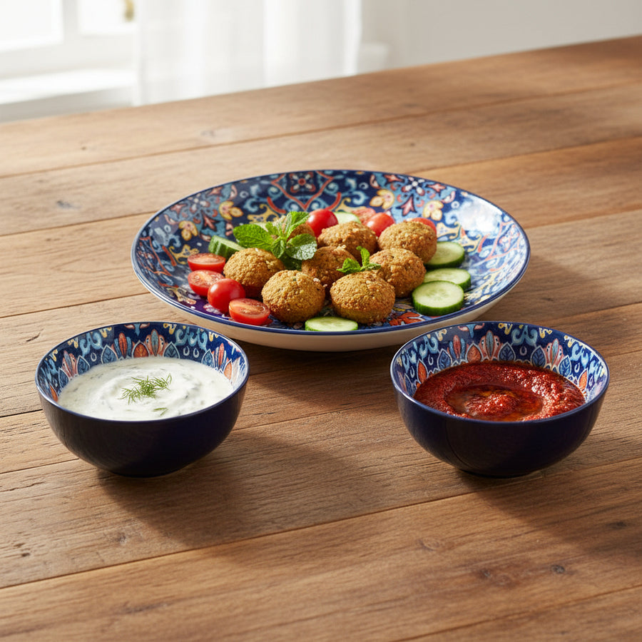 Hand-Painted Ceramic Plate & Bowl Set