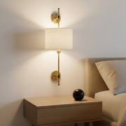 Modern Brass Wall Light with White Pleated Shade | E27 Decorative Wall Lamp
