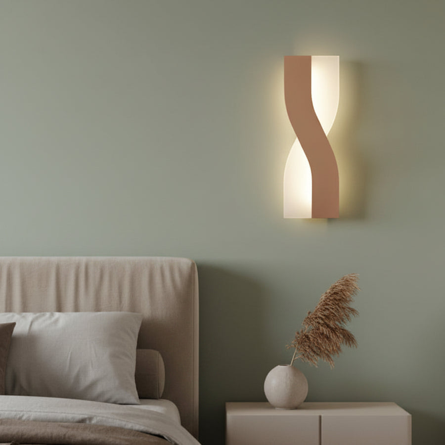 Modern LED Twisted Wall Light Rose Gold | Decorative Indoor Wall Lamp