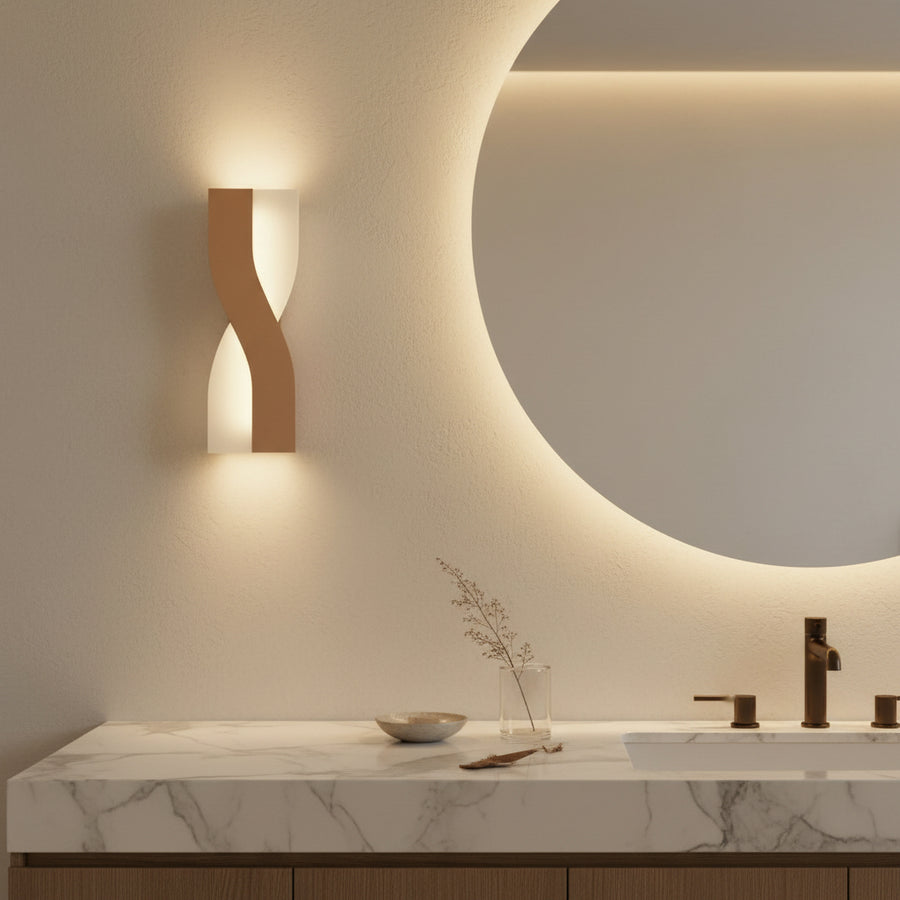 Modern LED Twisted Wall Light Rose Gold | Decorative Indoor Wall Lamp