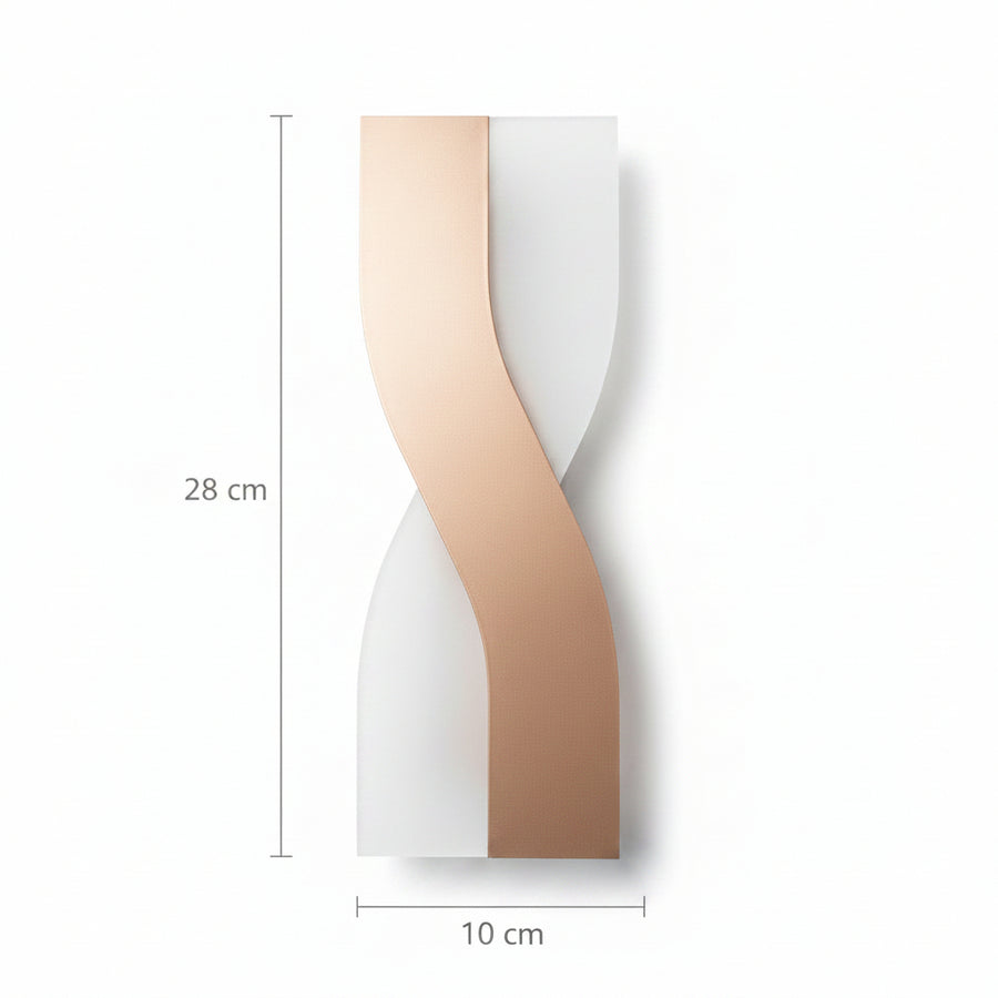 Modern LED Twisted Wall Light Rose Gold | Decorative Indoor Wall Lamp