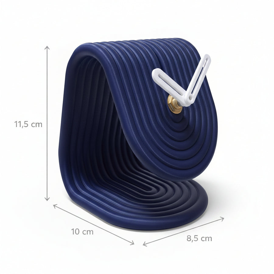 Coral Tree Modern Loop Table Clock | Blue Ribbed Desk Clock | Decorative Clock
